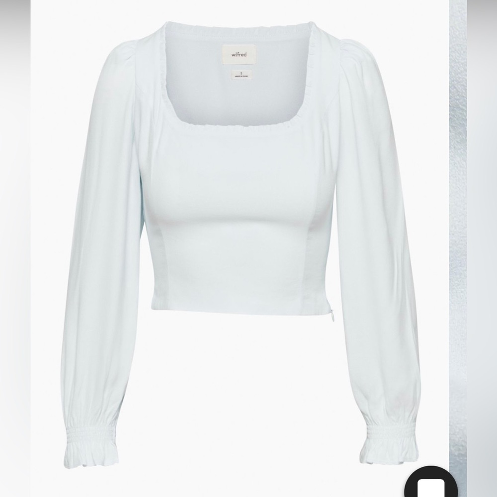 Wilfred Aritzia Breathless Blouse Snowmelt Blue